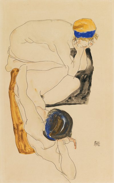 Two Reclining Figures by Egon Schiele